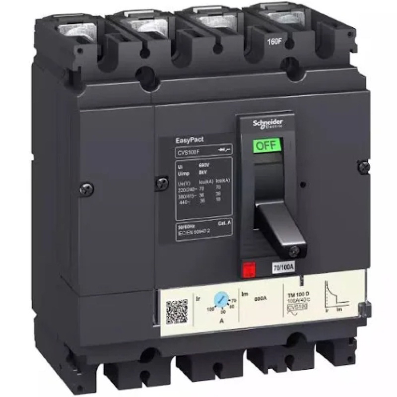 MCCB Schneider CVS100F 4p 100a 36ka Easypact CVS100 TM100D LV510347 CVS