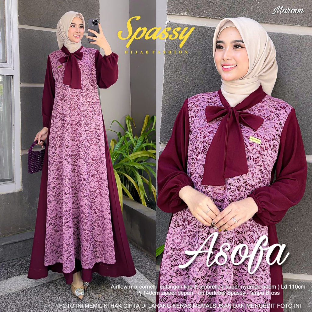 Dress ASOFA Gamis Muslimah Original by Spassy