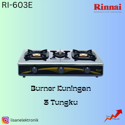 Rinnai Rl-603E Kompor Gas - 3 Tungku Rinnai Rl-603E Kompor Gas - 3 Tungku