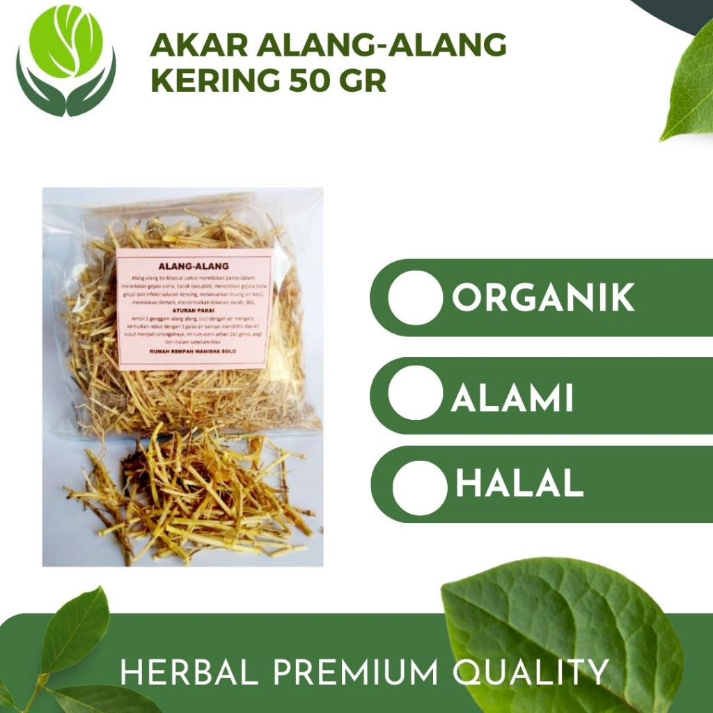 

Akar Alang Alang Kering 50gr Asli Organik Rempah Jsr Solo Premium
