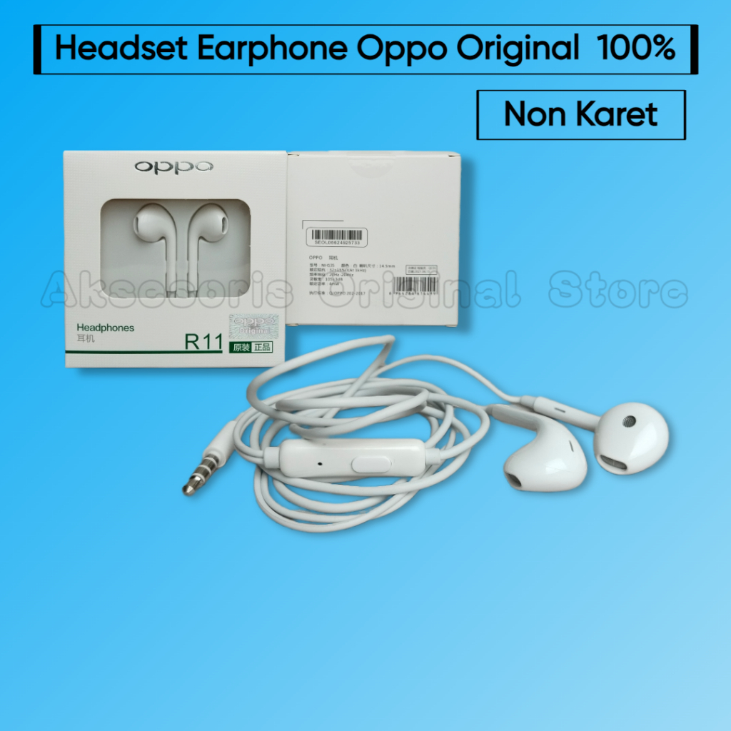 Headset Earphone OPPO ORIGINAL 100% A91 A92 A52 A53 A33 Oppo ORI Headset