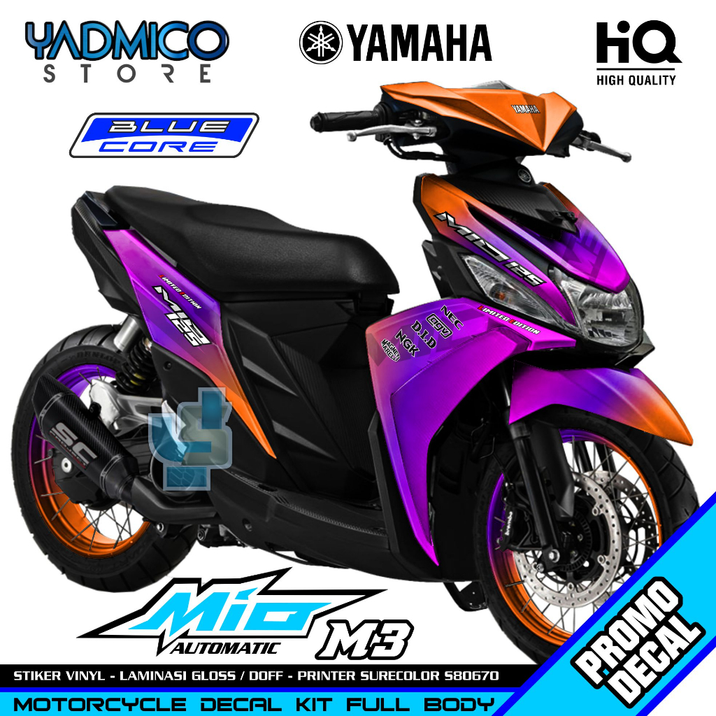 Decal Mio M3 Full Body - Stiker Motor Mio M3 Full Body - Striping Hologram Mio M3 Full Body -