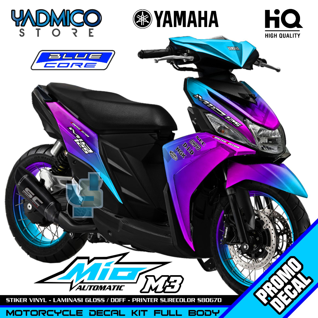 Decal Mio M3 Full Body - Stiker Motor Mio M3 Full Body - Striping Hologram Mio M3 Full Body - Stripi