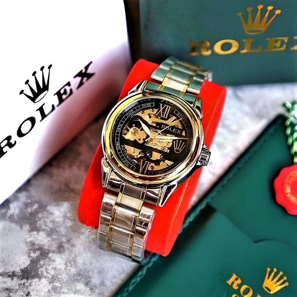 ROLEX AUTOMATIC ROMAWI / JAM TANGAN ROLEX CASUAL AUTOMATIC HC2319 + BOX ESKLUSIVE + MESIN AUTOMATIC