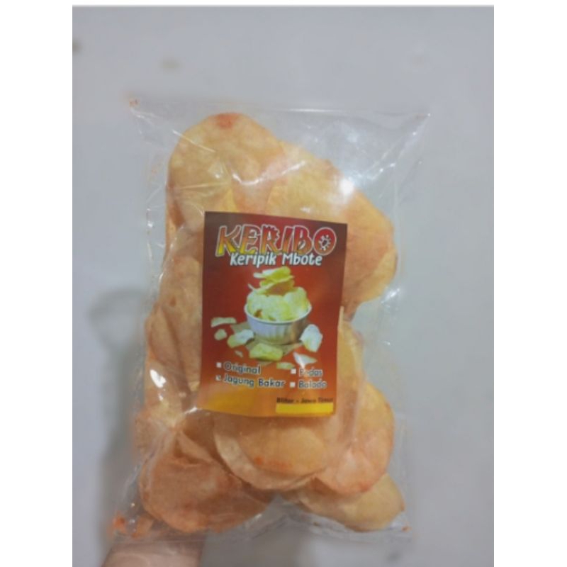 

Keribo rasa Jagung Bakar Renyah 150gram (keripik mbote)