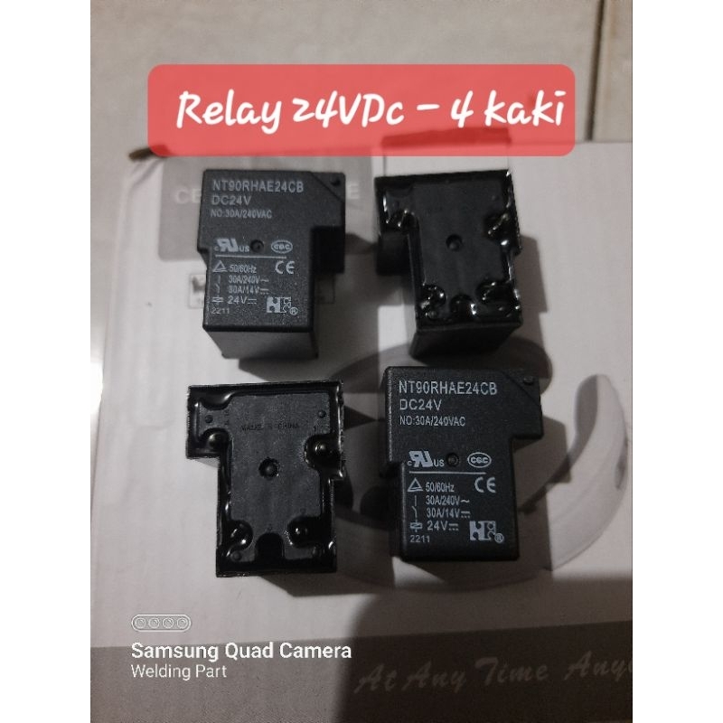 Relay 24v 4 30A  pin 24vdc 4 kaki ORIGINAL Mesin las