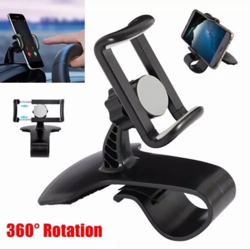 Phone Holder Mobil Dashboard Jepit 360 Adjustable Holder HP Tatakan