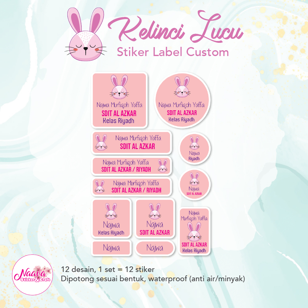 

STIKER LABEL BUKU CUSTOM NAMA ANAK SUPER COMBO - KELINCI LUCU