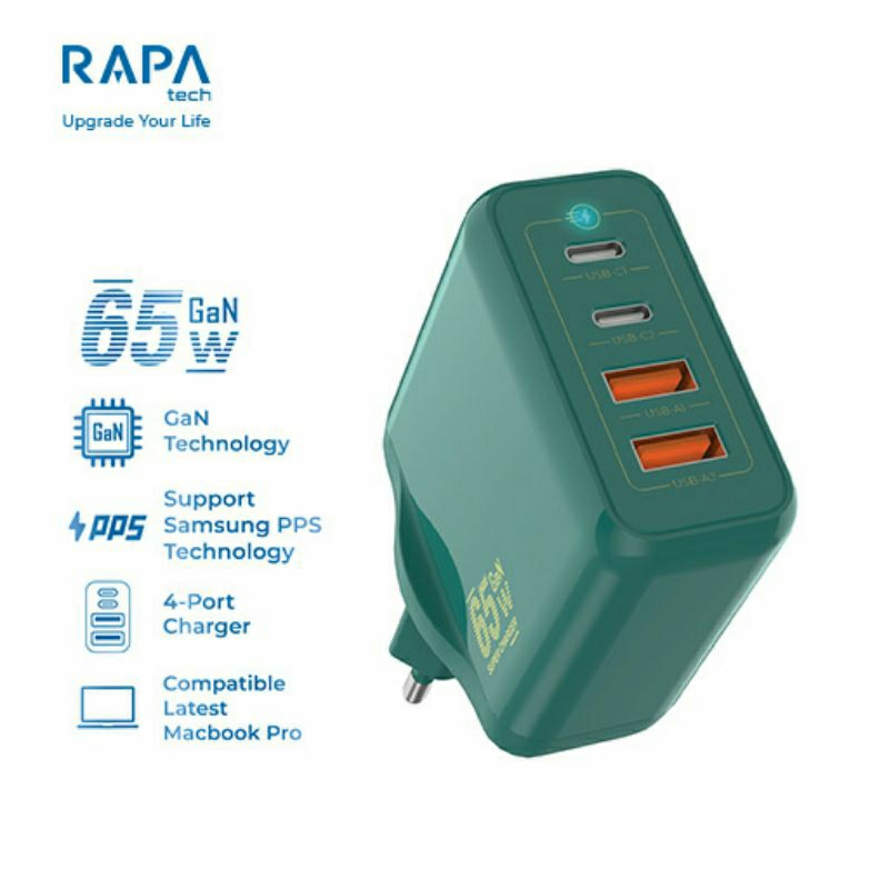 Charger RAPAtech CH5110-POWER GAN I | GAN65W Fast Charger 4 Port 65W - Charger Only