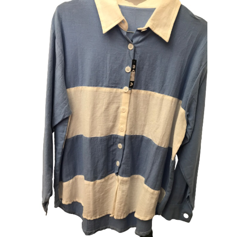 KEMEJA GARIS GARIS BIRU PUTIH