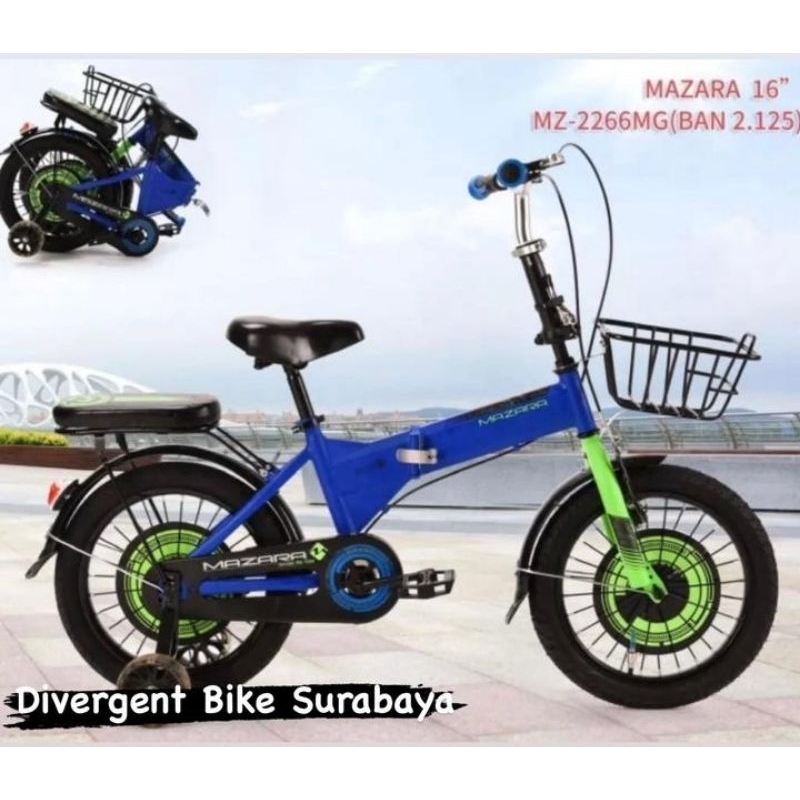 Sepeda Anak Lipat Mazara 2266 MG Ukuran 16 / 18 Sepeda Lipat Anak Mazara 2266 MG ukuran 16 / 18 Mura