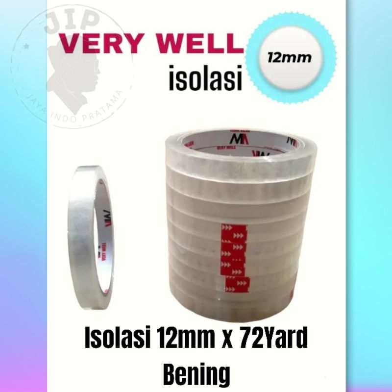 

(SATUAN) Solatip Verywell 12mm 72yard / Solasi / Lakban Kecil / isolasi Very Well