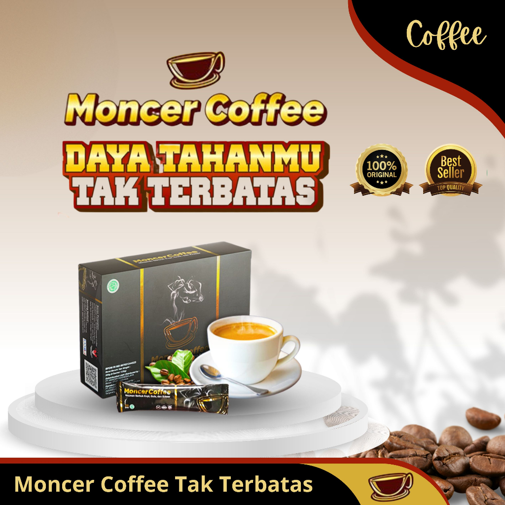 Moncer Kopi - Kopi Kuat Tahan Lama Di Ranjang - Kopi Penambah Sta-mina Pria Perkasa - Kopi 1 Box isi