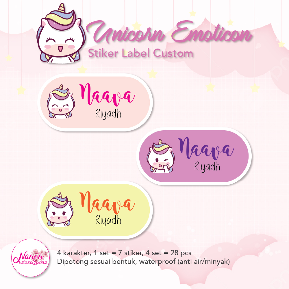 

STIKER LABEL MAPEL 2 BARIS CUSTOM NAMA ANAK - UNICORN