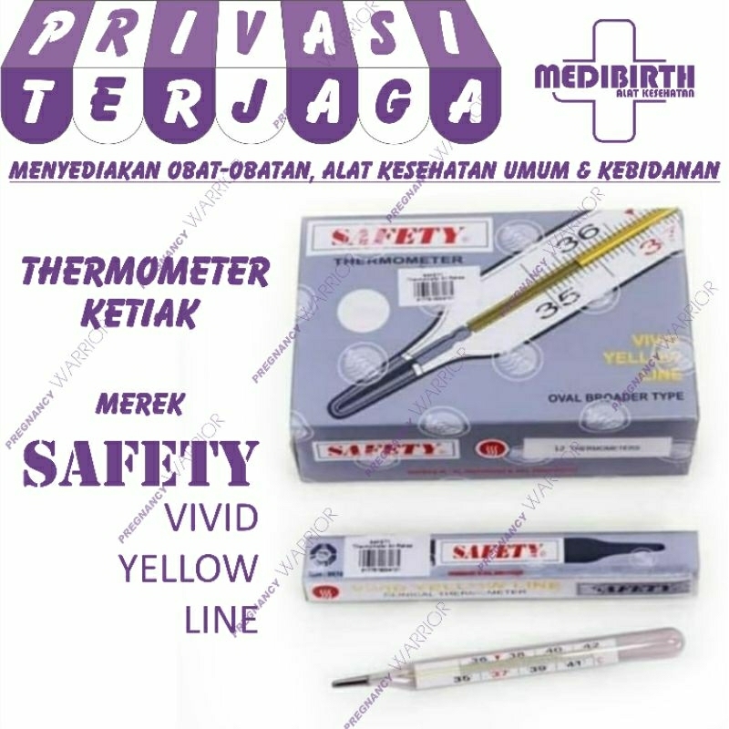 Thermometer ketiak, termometer raksa safety original, cek suhu tubuh