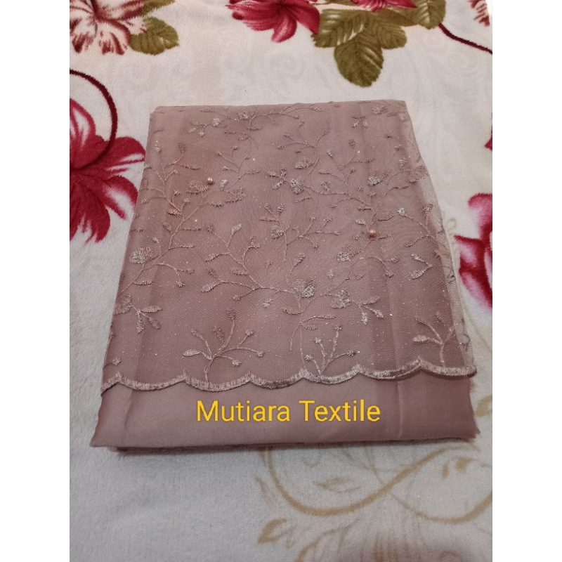 Kain Tile Akar Mutiara Glitter/Bahan Tile/Bahan Kebaya Brokat