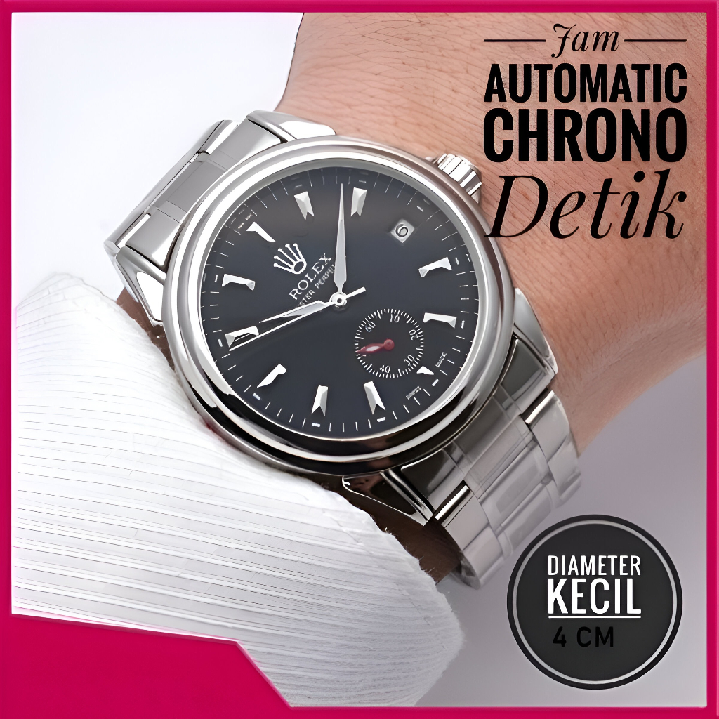 JAM CLASSIC  JAM TANGAN ROLEX CHRONO DETIK AUTOMATIC HC-2701 + BOX EKSLUSIVE + MESIN AUTOMATIC