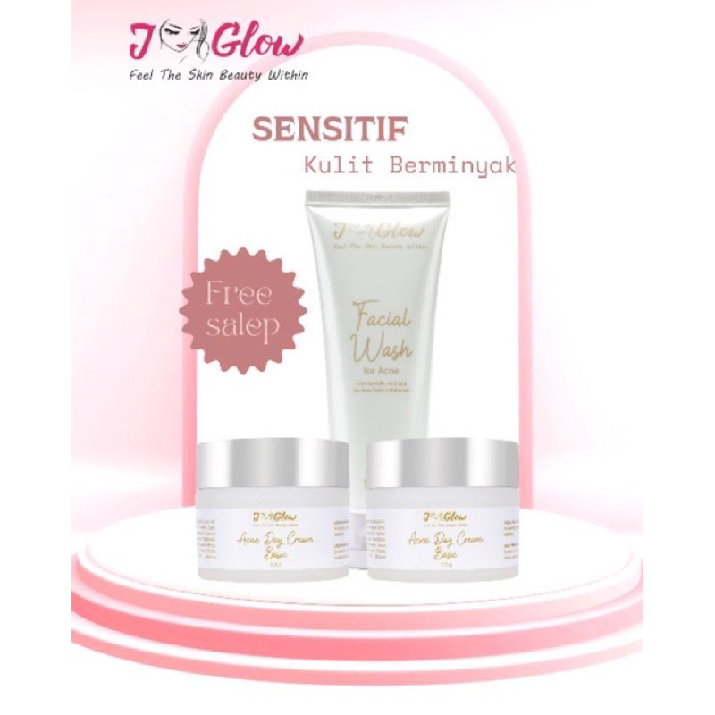 JGLOW SKINCARE PAKET SENSITIF CARE,JGLOW PAKET WAJAH,JGLOW ORIGINAL,SKINCARE BPOM & HALAL