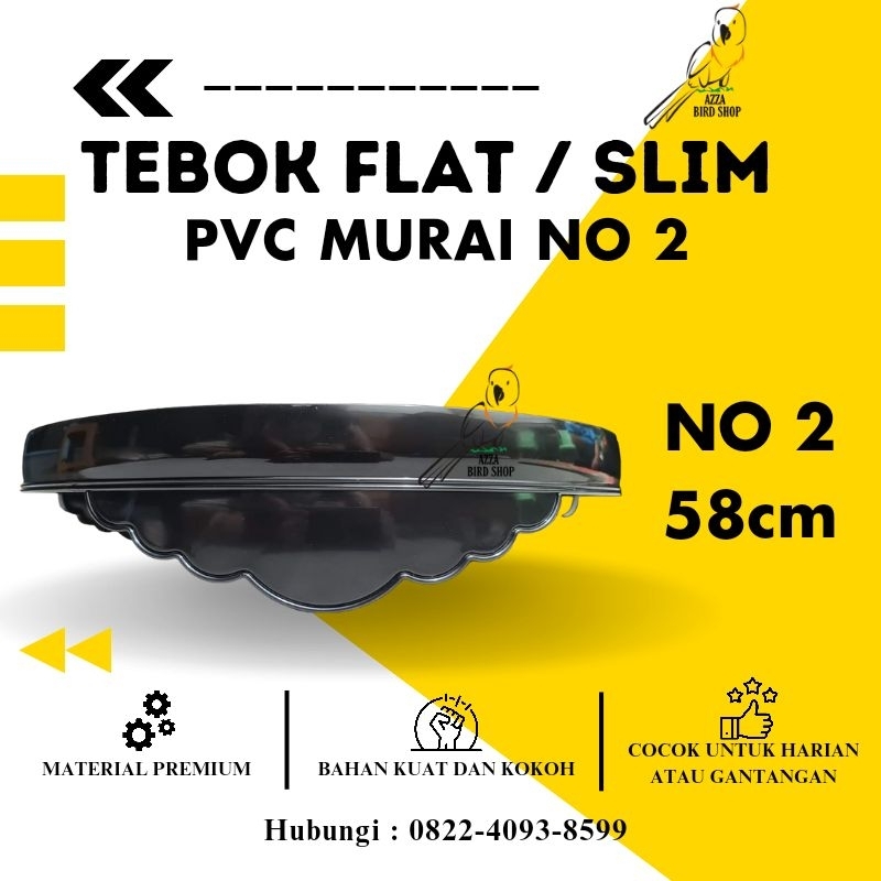 Tebok Sangkar Kandang Murai PVC Batman No 2 DM58 Flat Slim Rubicon