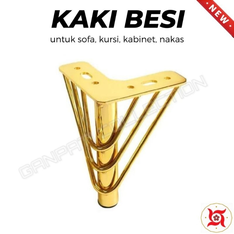 Kaki Sofa Gold Bougel / Kaki Sofa Emas Sultan / Kaki Kursi Premium / Sofa Leg Besi Mewah