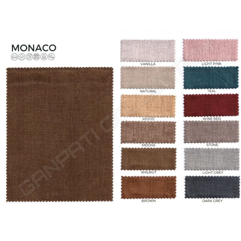 Kain Interior Beludru Bludru / Velvet Tebal Motif Linen Look - Monaco (Bahan Sofa, Mebel, Jok, Kursi