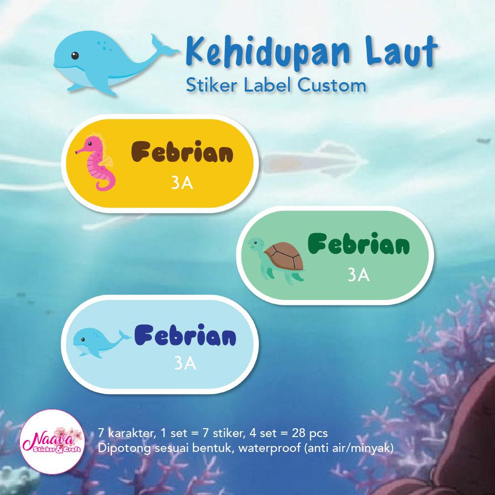 

STIKER LABEL MAPEL 2 BARIS CUSTOM NAMA ANAK - KEHIDUPAN LAUT