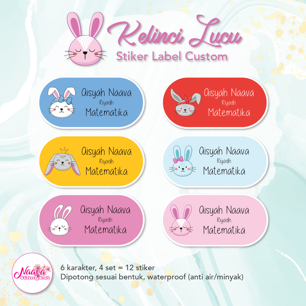 

STIKER LABEL MAPEL 3 BARIS CUSTOM NAMA ANAK - KELINCI LUCU