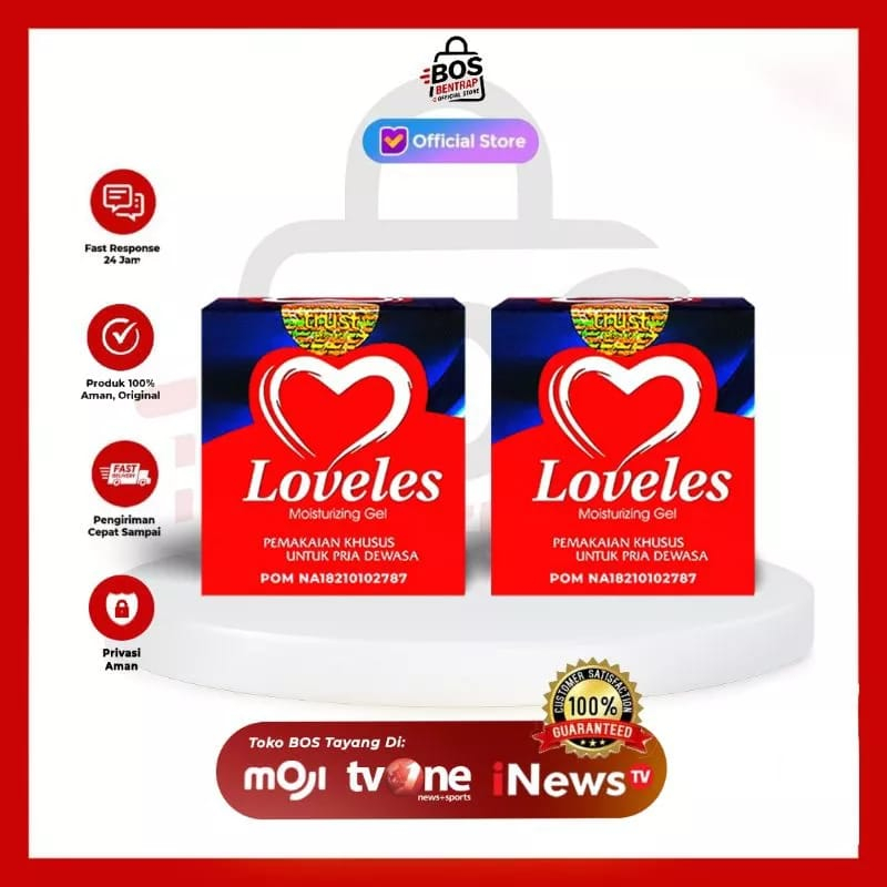 LOVELES ORIGINAL MOISTURIZING GEL ANTISEPTIK ASLI 100% BPOM OBAT KUAT PEMBESAR PEMANJANG PENIS KELAM