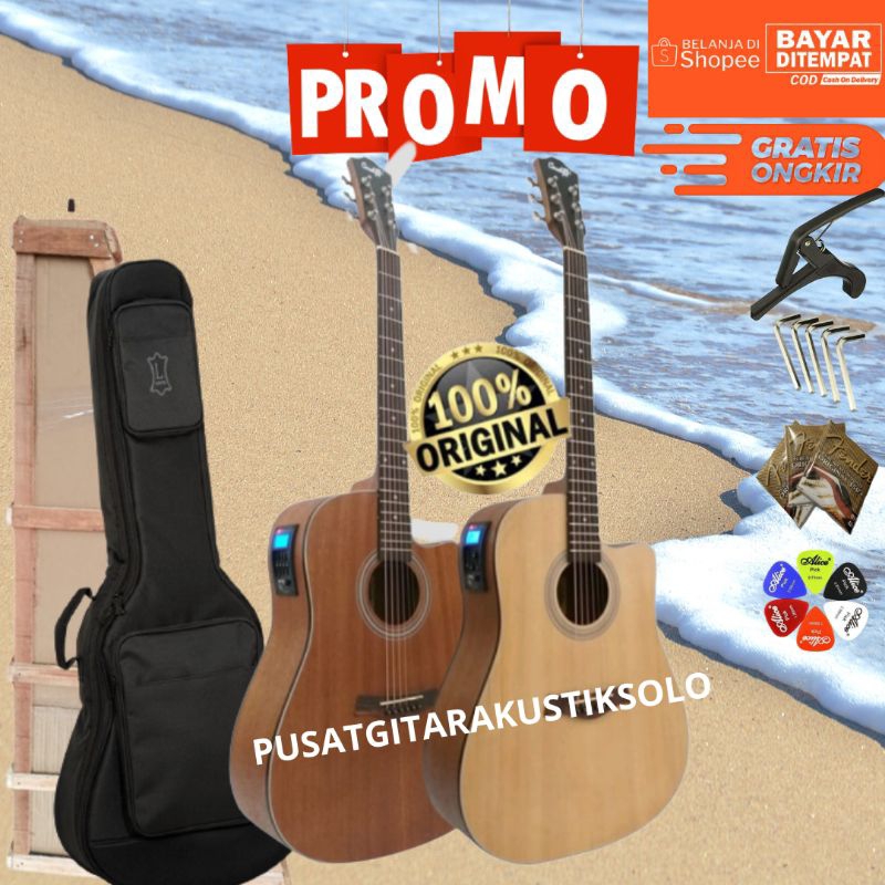 [PAKET LENGKAP] GITAR AKUSTIK ELEKTRIK COWBOY ORIGINAL GWC 240 NA/NS GRATIS PACKING KAYU