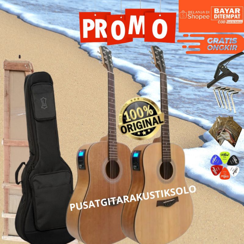 [PAKET LENGKAP] GITAR AKUSTIK ELEKTRIK COWBOY ORIGINAL GW 240 NA/NS GRATIS PACKING KAYU