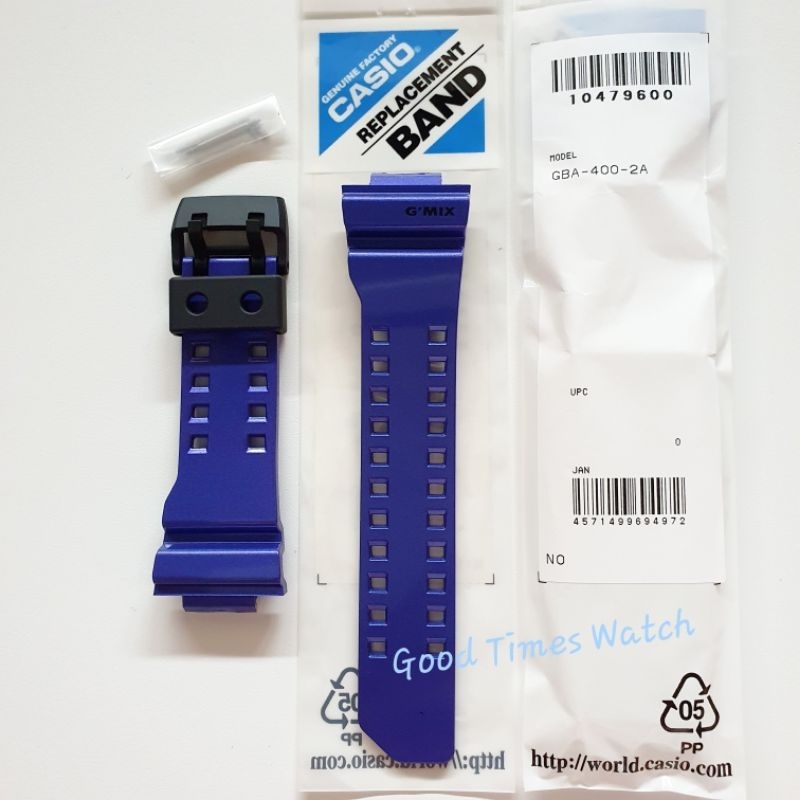STRAP N BEZEL G-SHOCK GBA-400-2A GBA 400 BLUE CASIO ORIGINAL