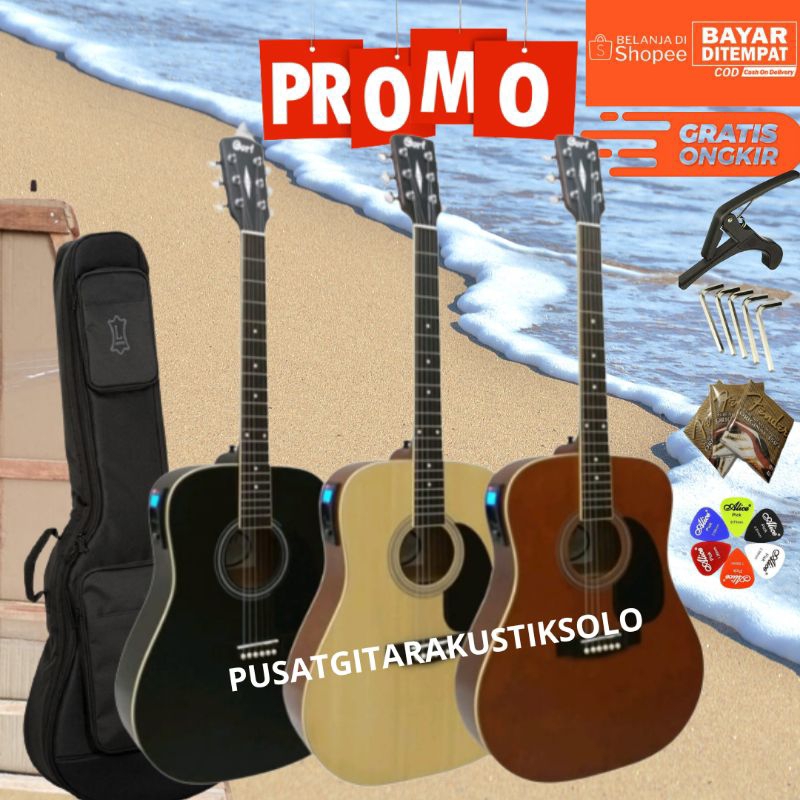 [PAKET LENGKAP] GITAR AKUSTIK ELEKTRIK CORT AD 810 GRATIS PACKING KAYU