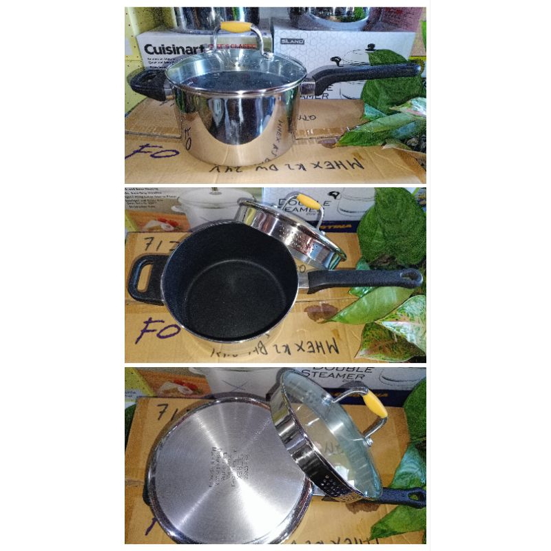 SAUCEPAN MAXIM EXPORT BAHAN STAINLESS+TEFLON TEBAL 20CM