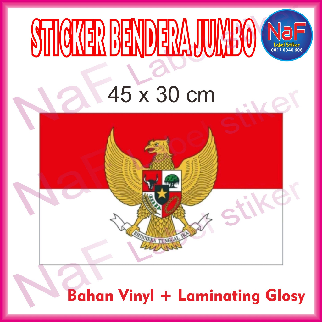 stiker bendera merah putih indonesia besar jumbo