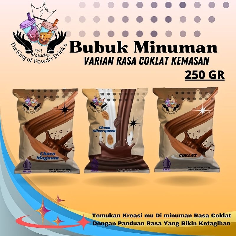 

Bubuk Minuman Premium 250gr Bubuk Coklat Minuman Serbuk Minuman Kekinian Premium /Minuman Bubuk Rasa