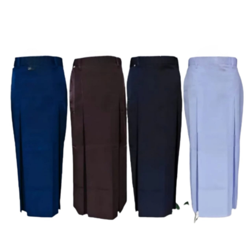 Rok SEKOLAH SPAN BELAH DUA  Putih Hitam Biru SMP Abu SMA/SMK Coklat Pramuka