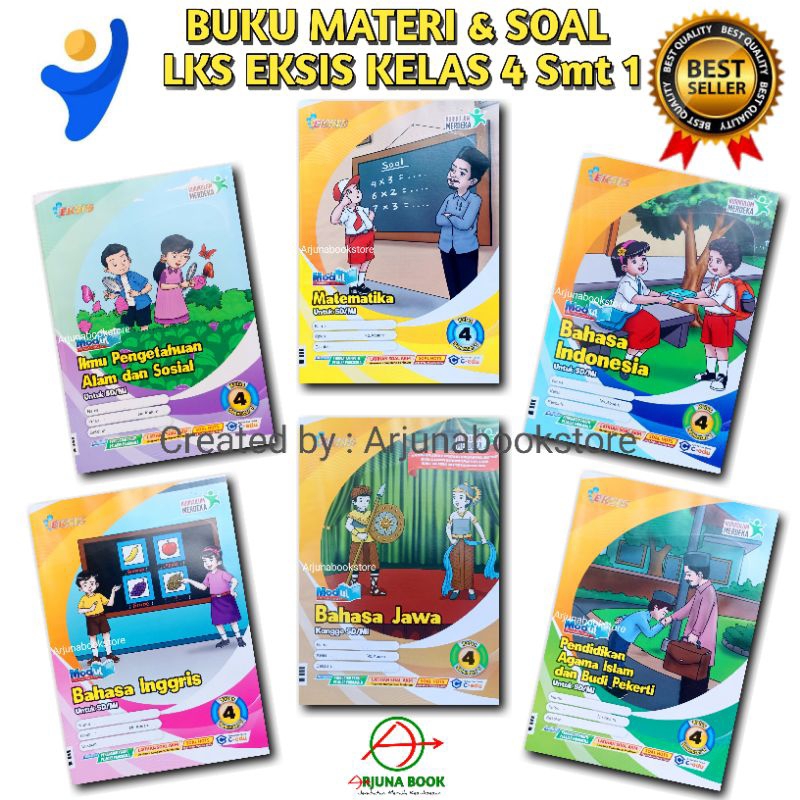 BUKU LKS EKSIS MAT IPAS PKN INGGRIS INDONESIA JAWA AGAMA ISLAM KELAS 4 SD Semester 1 Kurikulum Merde