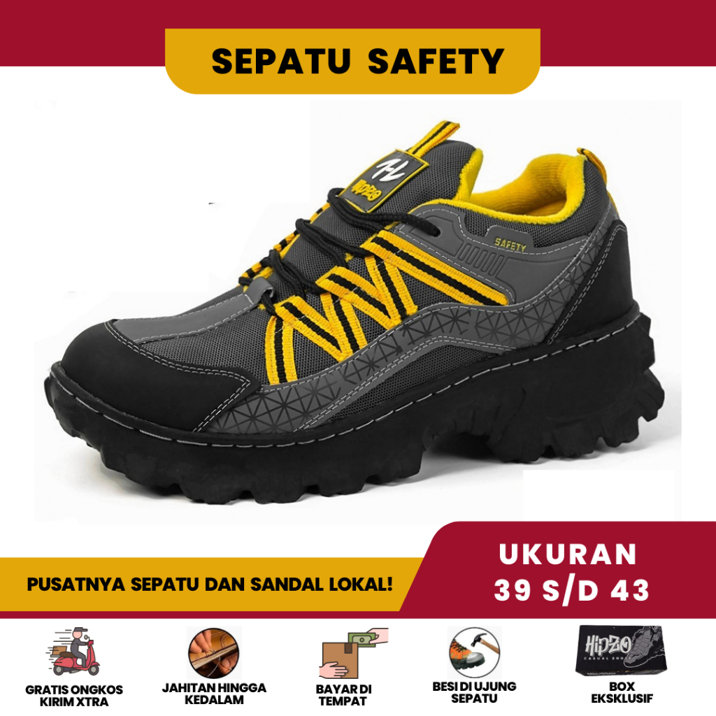 Palapa Sepatu Septu Spatu Safety Shoes Hipzo M59 M 59 Sefty Safty Sefti Pria Wanita Cewek Sport Spor