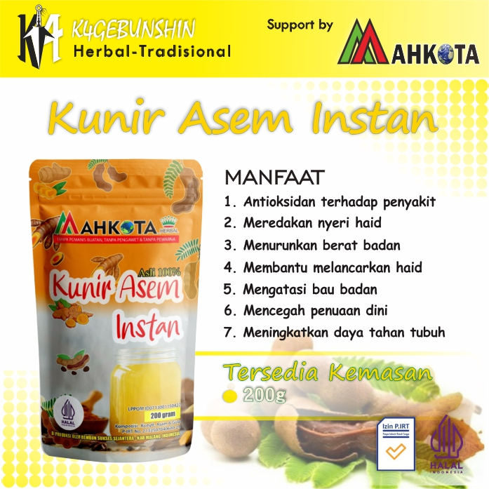 

Bubuk Kunir Asem 200 gram/Kunir Asem Sirih Instan Mahkota 100% Menyehatkan