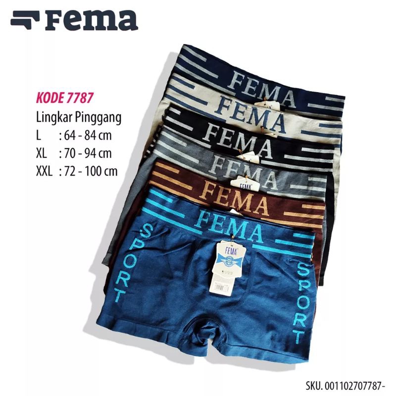 12Pcs CD Celana Dalam Boxer Pria Fema Rajut Sport 7788 7789