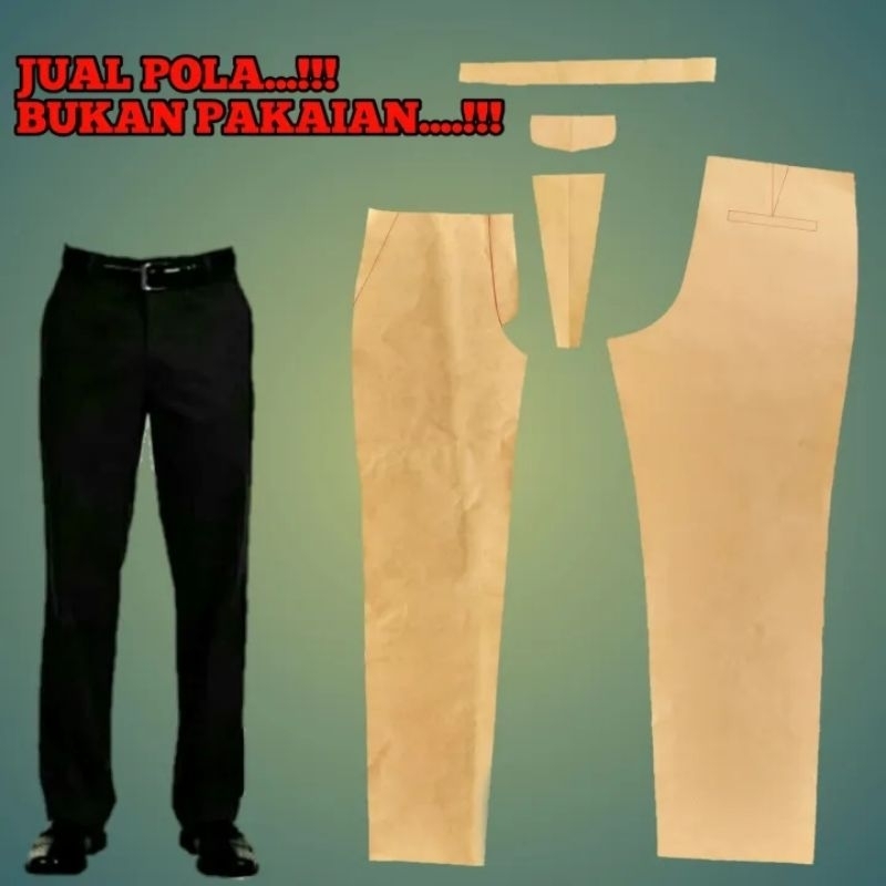 pola celana panjang pria / pola instan celana pria