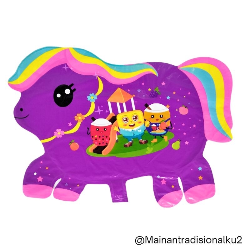 Balon Karakter Kuda Poni Rainbow
