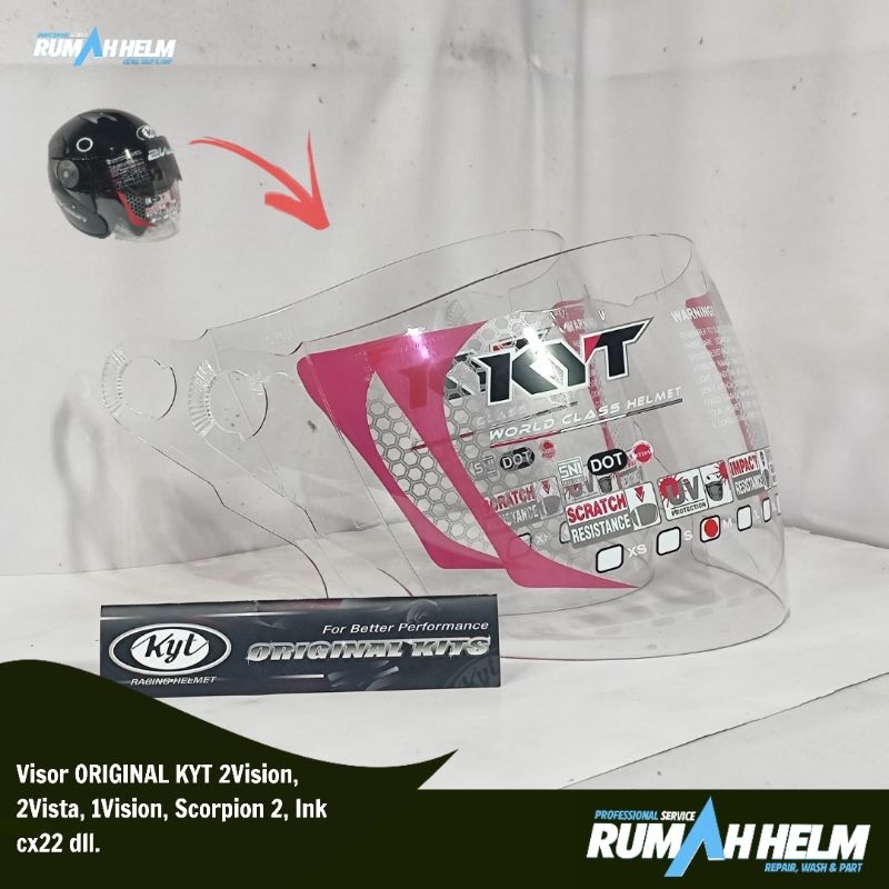 Kaca Helm Visor KYT 2Vision, 2Vista, 1Vision, Scorpion 2 ORIGINAL