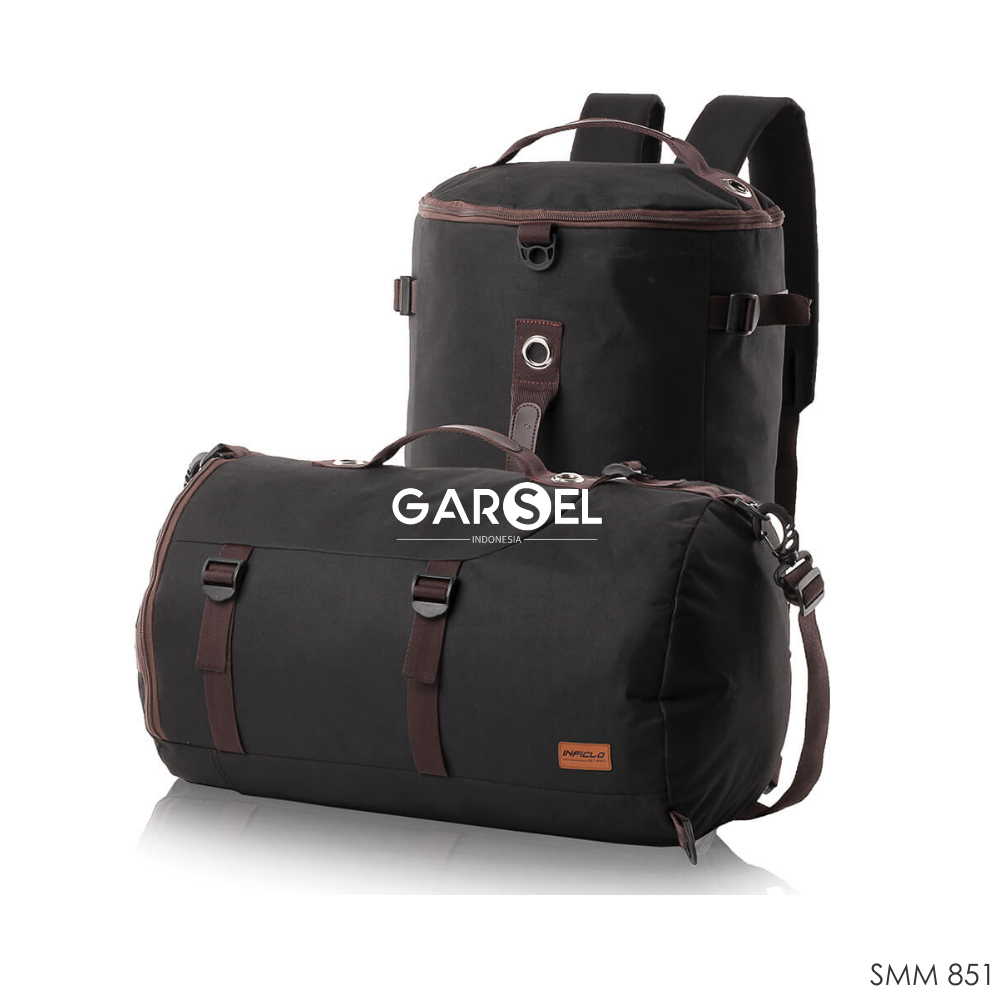 Tas Travel Punggung Jinjing Pria D 300 Hitam SMM 851 INFICLO Distro Cibaduyut Bandung