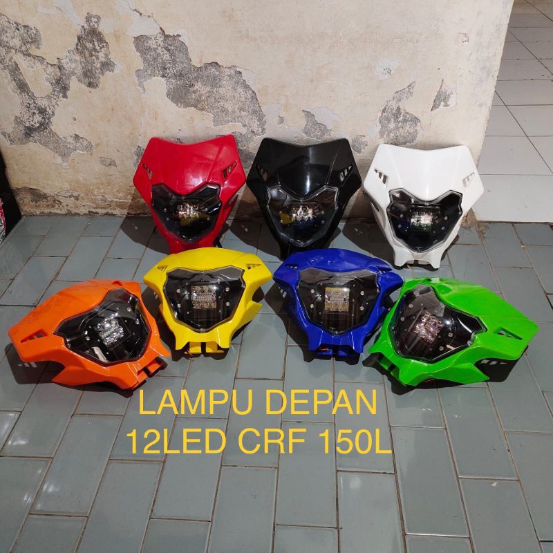 Lampu Depan CRF 150 12 LED Reflektor Batok CRF 150L Headlamp CRF 150 L 12LED