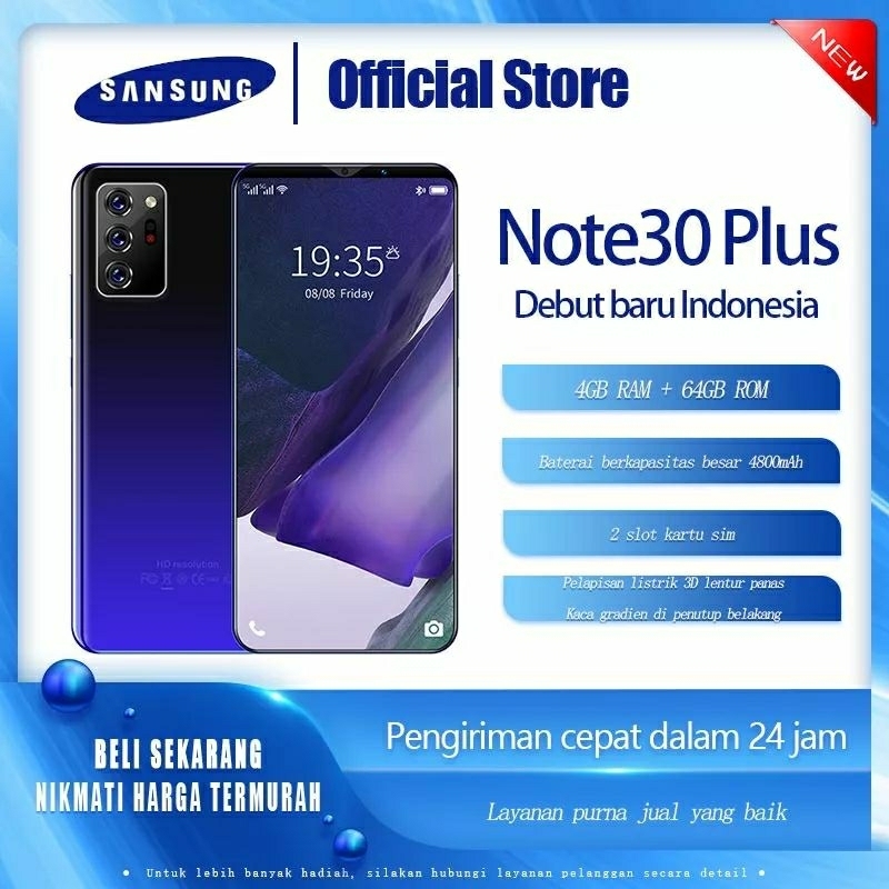 [TERBARU 2023] SMARTPHONE NOTE 30 PLUS RAM 6GB+ROM 128GB