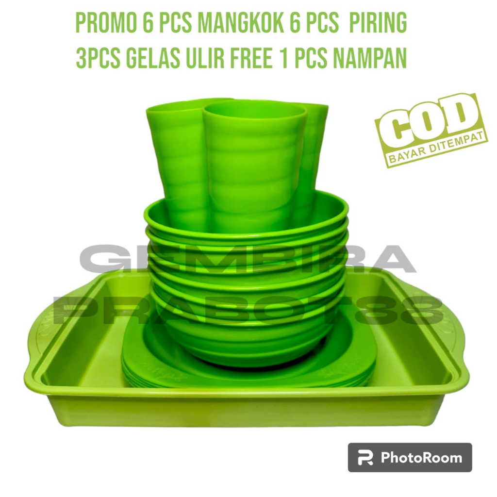 COD SET PIRING MANGKOK DAN GELAS ULIR FREE NAMPAN ( 6 PCS MANGKOK + 6 PCS PIRING + 3 PCS GELAS + FRE