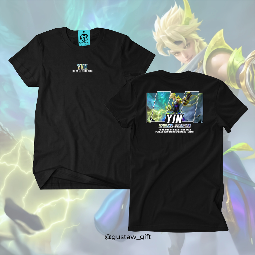 GG T-Shirt YIN Starlight skin Eternal Guardian Mobile Legends Kaos Custom Katun Slim-fitting