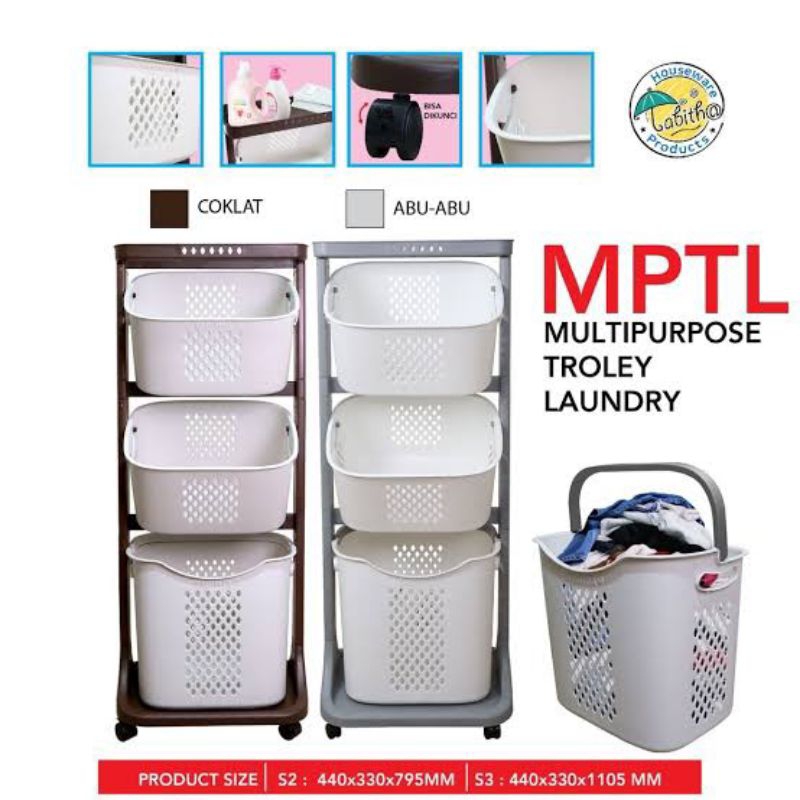 RAK LAUNDRY/RAK SERBAGUNA 3 SUSUN MINIMALIS