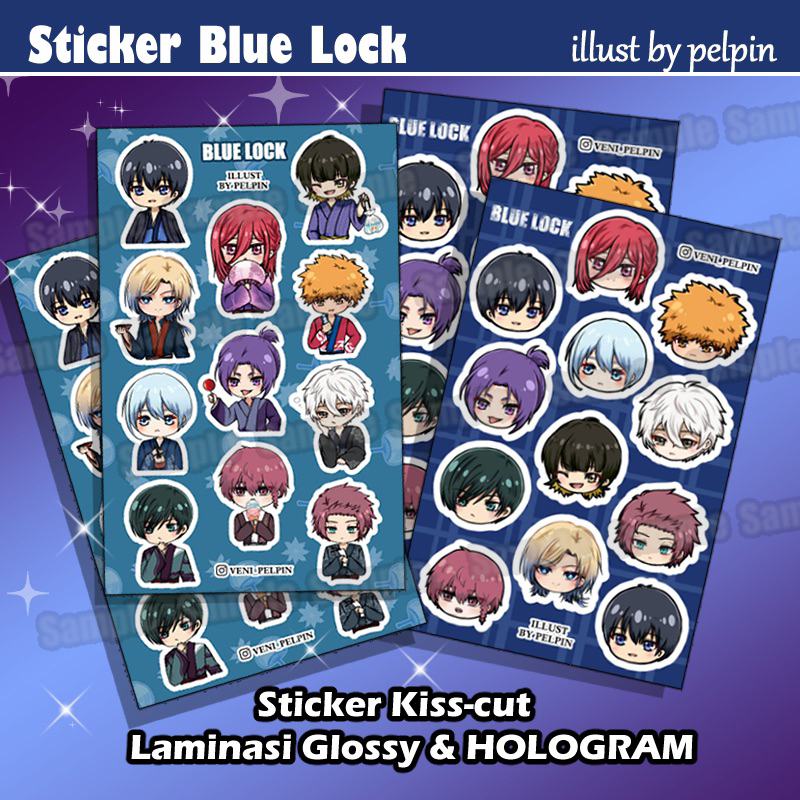 

Sticker stiker set die cut blue lock bluelock set A5 anime isagi bachira nagi rin chigiri reo kunigami